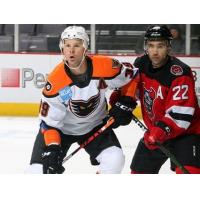 Valley Phantoms defenseman Nate Prosser vs. the Binghamton Devils