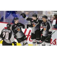 Vancouver Giants celebrate a goal against the Everett Silvertips