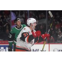 Grand Rapids Griffins forward Ryan Kuffner reacts against the Texas Stars