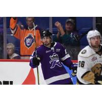Matty Gaudreau of the Reading Royals following one of his goals against the Newfoundland Growlers