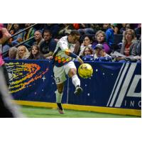 Tacoma Stars midfielder Raphael Cox rips a shot against the Turlock Express
