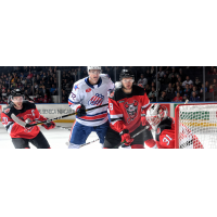 Binghamton Devils defend against the Rochester Americans
