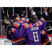 Los Chimuelos de San Antonio (San Antonio Rampage) celebrate a goal
