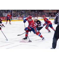 Prince George Cougars centre Ilijah Colina (20) vs. the Spokane Chiefs