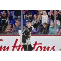 Vancouver Giants left wing Zach Ostapchuk reacts against the Medicine Hat Tigers