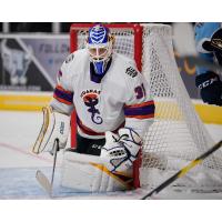 San Antonio Rampage goaltender Ville Husso in his Iguanas jersey