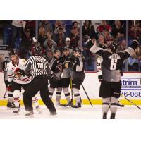 Vancouver Giants celebrate against the Portland Winterhawks