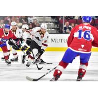 Cleveland Monsters defenseman Dillon Simpson vs. the Laval Rocket