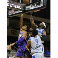 Jalen Lecque of the Northern Arizona Suns battles under the basket vs. the Texas Legends