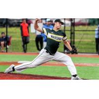 Ben Pedersen pitching for Marshall
