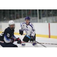 Tri-City Storm defenseman Mike Koster (right)