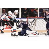Kelowna Rockets left wing Nolan Foote (29) vs. the Tri-City Americans