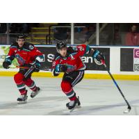 Leif Mattson (center) with Carson Sass of the Kelowna Rockets