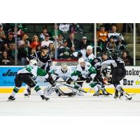 Texas Stars goaltender Colton Point vs. the San Antonio Rampage