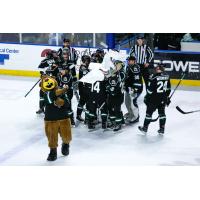 Utah Grizzlies huddle up after a win