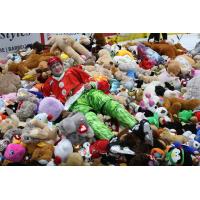 Michal Kvasnica of the Vancouver Giants relaxes in a sea of teddy bears