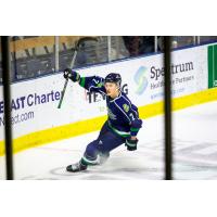 Jake Elmer of the Maine Mariners after a goal