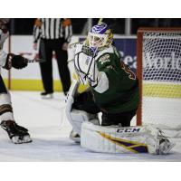 San Antonio Rampage goaltender Ville Husso makes a glove save