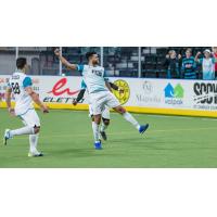 St. Louis Ambush forward JT Thomas celebrates a goal
