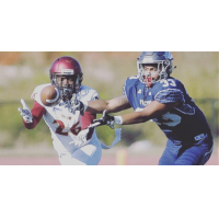 Defensive back Quron Hall with Shaw University (left)