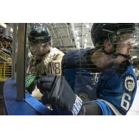 Florida Everblades forward Zach Magwood (left) vs. the Jacksonville IceMen