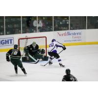 Mark Estapa of the Tri-City Storm shoots against the Sioux Falls Stampede