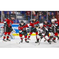 Kelowna Rockets battle the Vancouver Giants