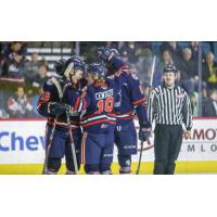 Kamloops Blazers celebrate a goal
