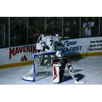 Utah Grizzlies celebrate a goal against the Rapid City Rush