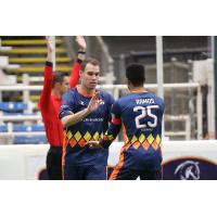Tacoma Stars celebrate after a goal against the Mesquite Outlaws