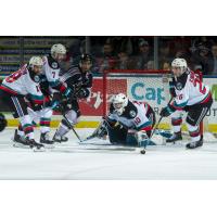 Kelowna Rockets goaltender Roman Basran vs. the Vancouver Giants