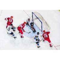 Allen Americans eye the Wichita Thunder goal