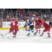 Allen Americans defend against the Wichita Thunder