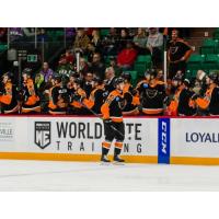 Lehigh Valley Phantoms forward Pascal Laberge and the bench