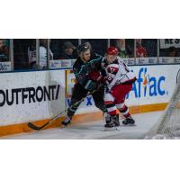Columbus River Dragons forward MJ Graham (left) against the Port Huron Prowlers