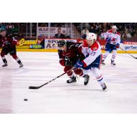 Vancouver Giants centre Kaden Kohle vs. the  Spokane Chiefs