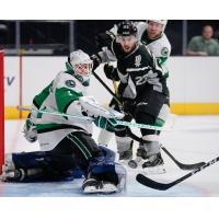 Texas Stars goaltender Tomas Sholl vs. the San Antonio Rampage