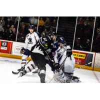 Tulsa Oilers defend against the Idaho Steelheads