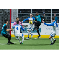 St. Louis Ambush forward Andre Braithwaite (knee up) vs. Utica City FC