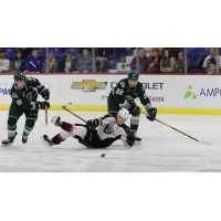 Vancouver Giants centre Tristen Nielsen hits the ice vs. the Everett Silvertips