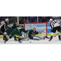 Vancouver Giants centre Eric Florchuk (right) vs. the Everett Silvertips