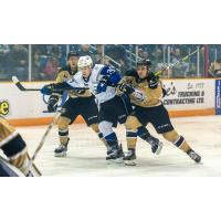 Saint John Sea Dogs right wing Julian Vander Voet vs. the Charlottetown Islanders