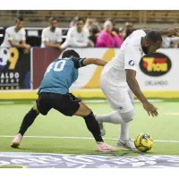 St. Louis Ambush midfielder Mario Marcos (left) vs. the Orlando SeaWolves