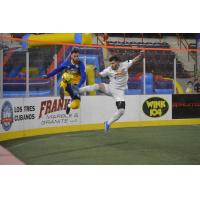 San Diego Sockers and Harrisburg Heat fight for possession