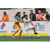 St. Louis Ambush forward Duduca Carvalho with possession against the Florida Tropics