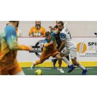St. Louis Ambush defender Jonatan Santos (right) against the Florida Tropics