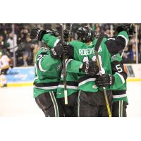 Texas Stars celebrate a goal against the Chicago Wolves