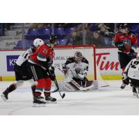 Vancouver Giants goaltender Trent Miner vs. the Kelowna Rockets