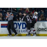 Vancouver Giants defenceman Bowen Byram vs. the Kelowna Rockets