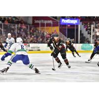 Cleveland Monsters center Stefan Matteau vs. the Utica Comets